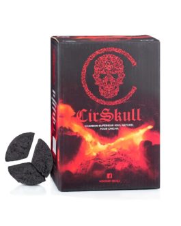 CirSkull Natural Charcoal for Hookah (72 pcs, 1 kg, 3pcs circular cut for Kaloud)